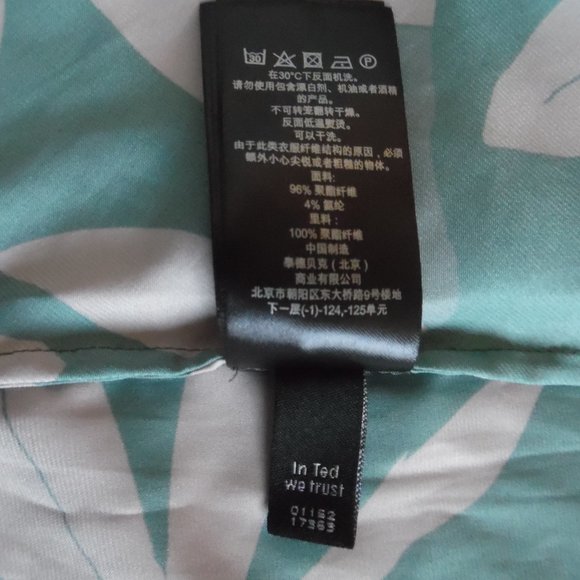 Ted Baker Dagny Exotic Palm Leaf Fit and Flare Draw cord  Print Dress - Picture 14 of 16